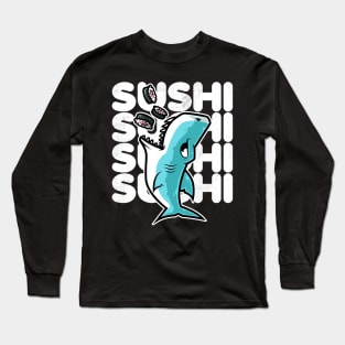 Shark Sushi Nigiri Kawaii Neko Anime Japanese design Long Sleeve T-Shirt